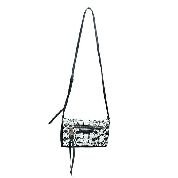 Aimee Kestenberg Handbags - Aimee Kestenberg Bali Convertible Leather Crossbody Bag Snake Print Black White